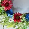 22" Patriotic Mixed Flower Wreath Red, White & Blue Floral Door Decor for Memorial Day & 4th of July